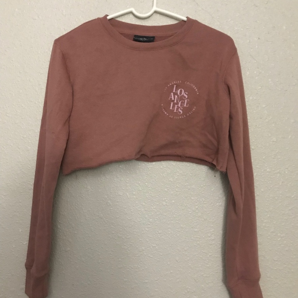 Cropped Fleece Pullover Sweater